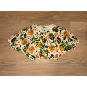 Farm Rio Biriba off white womens cropped fruit print top Size XS NWT